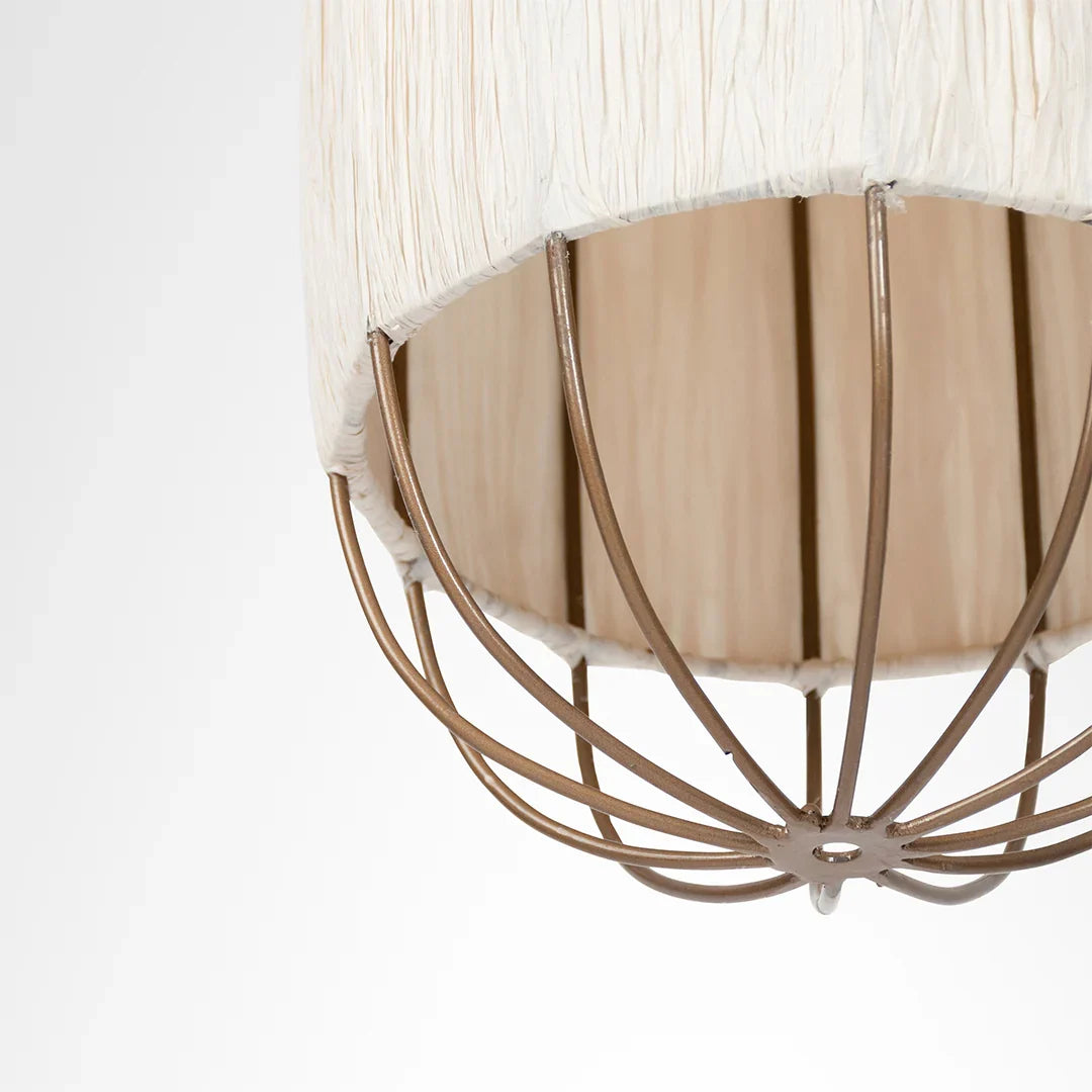 Papyrus Cluster of 3 Pendant Lamps - Banana Fiber paper / Cocoon: Dia: 9’’ H: 20’’ Bloom: Dia: 9’’ H: 15’’ Orb: Dia: