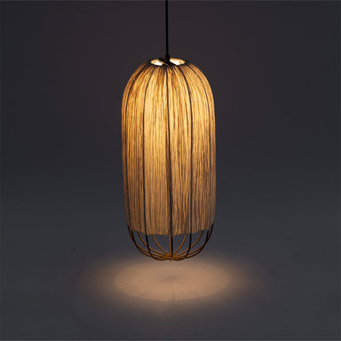 Papyrus Cocoon Pendant Lamp - Offwhite / Banana Fiber paper / Dia: 9’’ H: 20’’ - Lighting