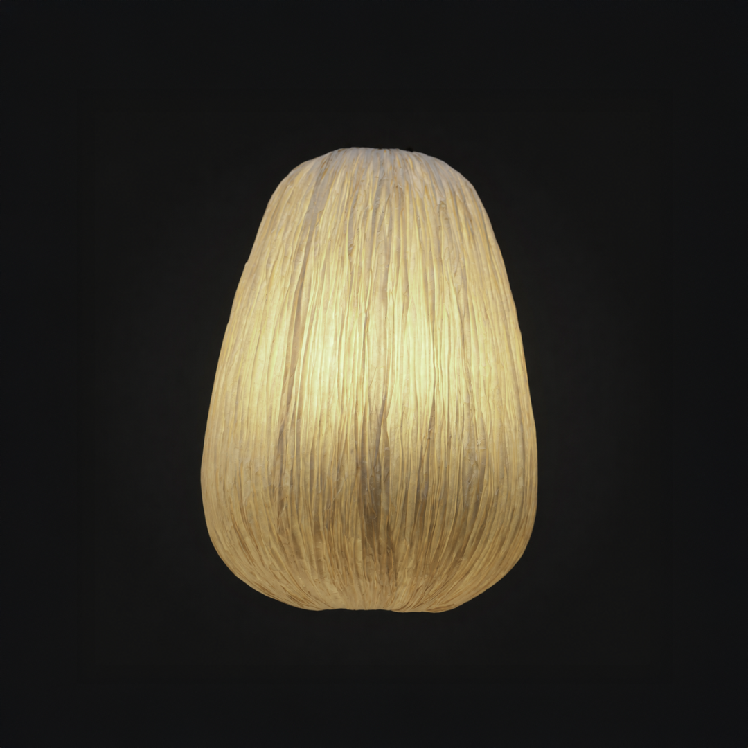 Papyrus Cocoon Wall Lamp - Banana Fiber paper / H: 8’’ W: 13’’ - Lighting