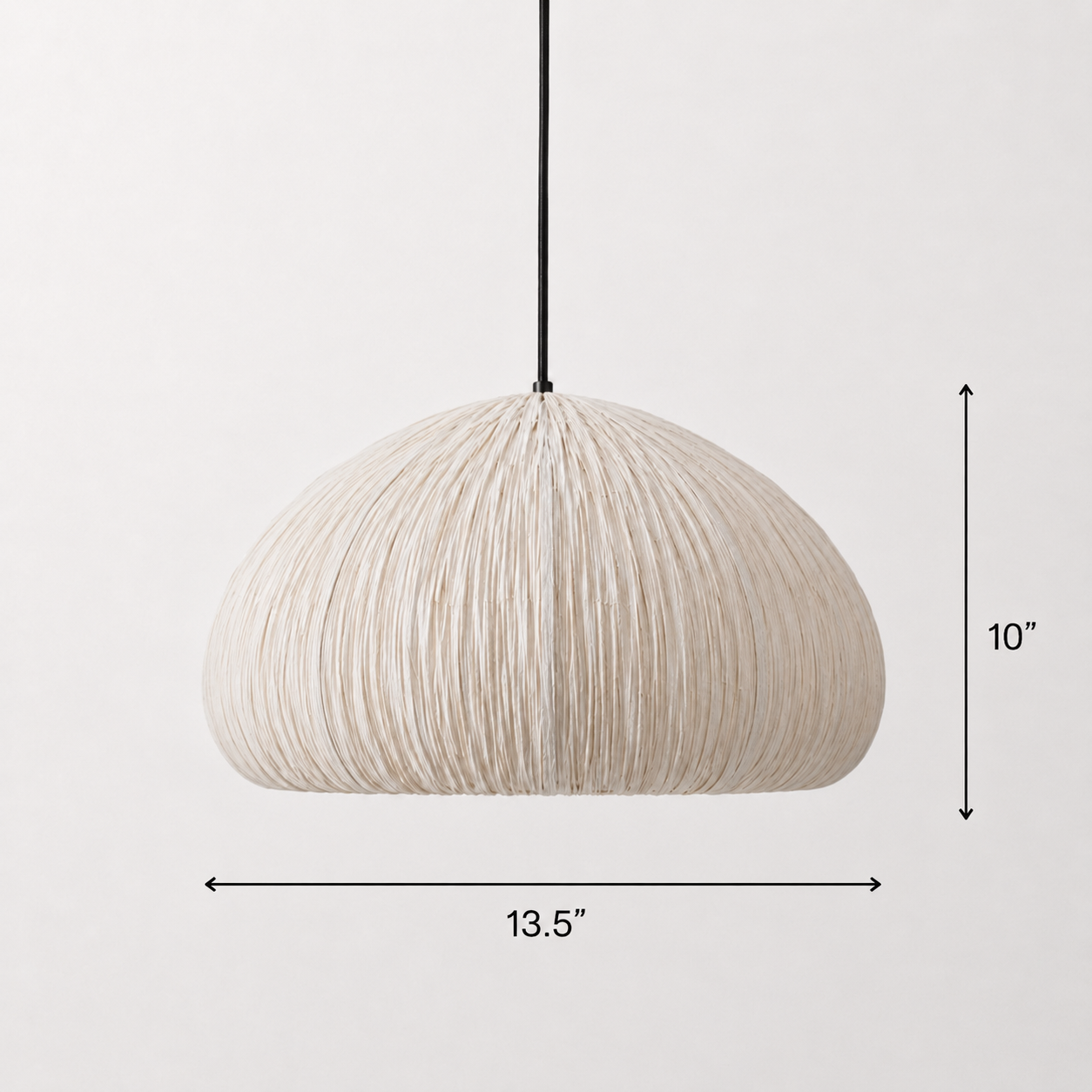 Papyrus Dome Pendant Lamp - H: 10’’ × W: 13.5’’ / Banana Fiber paper - Lighting