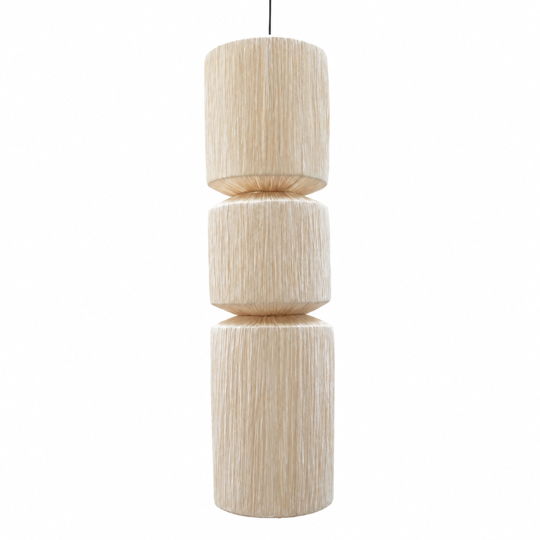Papyrus Dusk Pendant Lamp - Dia: 11’’ H: 42’’ / Banana Fiber paper - Lighting