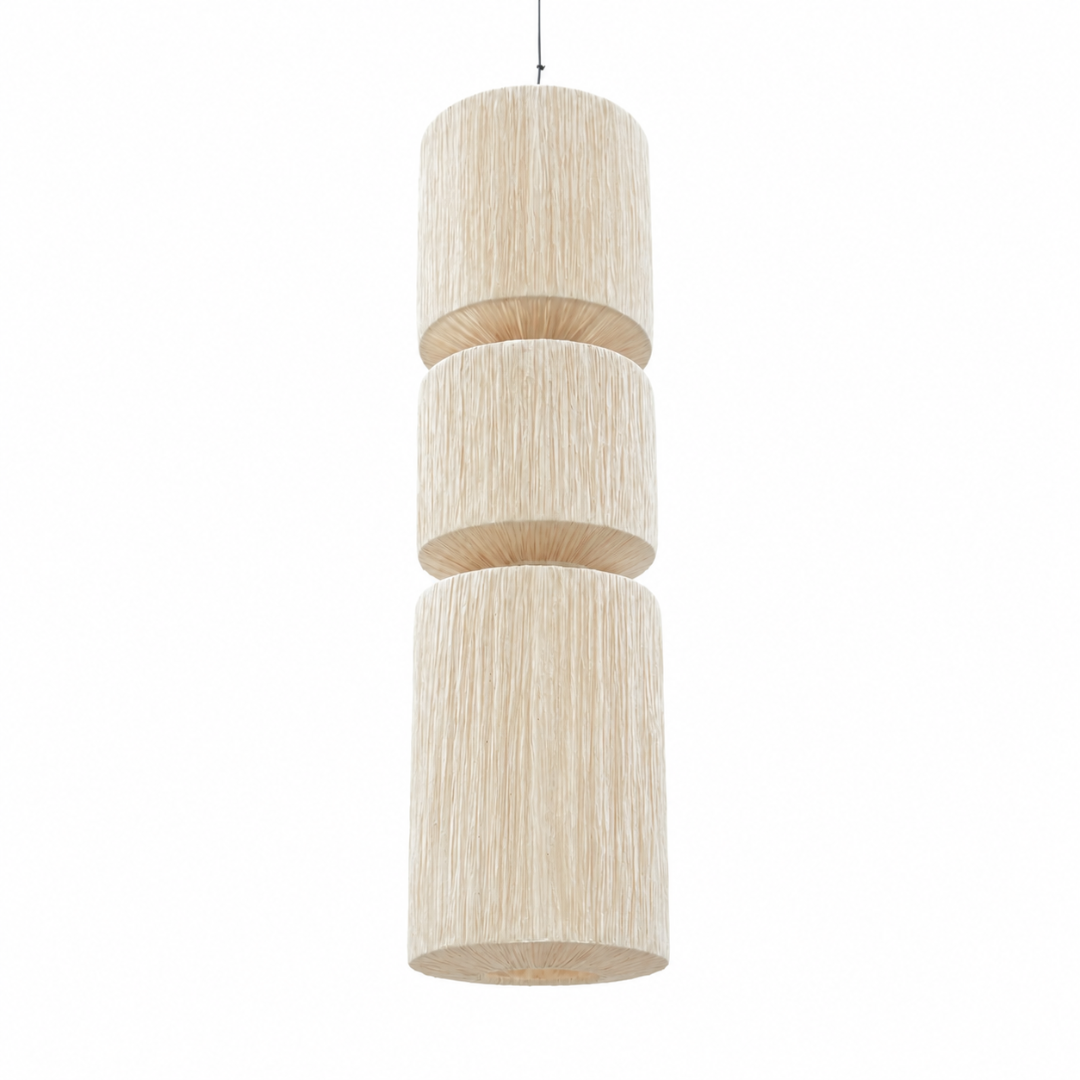 Papyrus Dusk Pendant Lamp - Dia: 11’’ H: 42’’ / Banana Fiber paper - Lighting