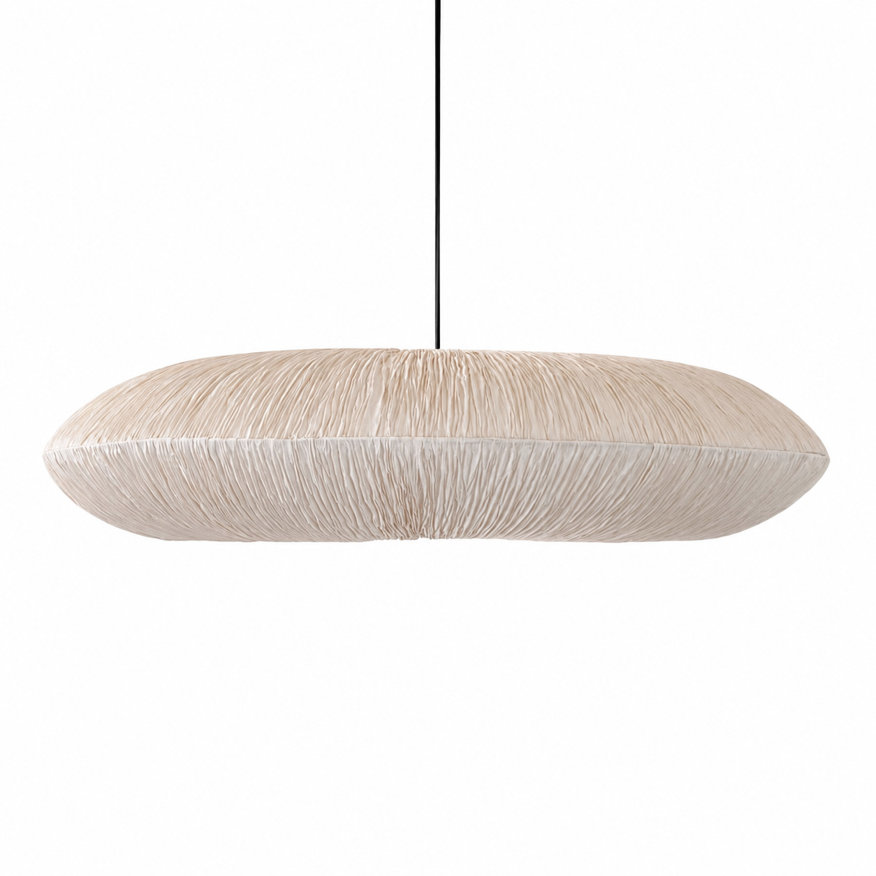 Papyrus Halo Pendant Lamp - Banana Fiber paper / Dia: 8’’ W: 36’’ - Lighting