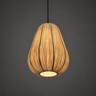 Papyrus Hive Pendant Lamp - H: 14’’ × W: 8’’ / Banana Fiber paper - Lighting