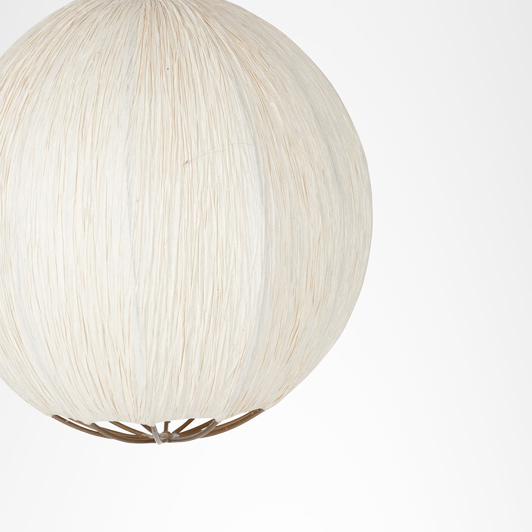 Papyrus Orb Pendant Lamp - Offwhite / Banana Fiber paper / Dia: 14’’ H: 12’’ - Lighting