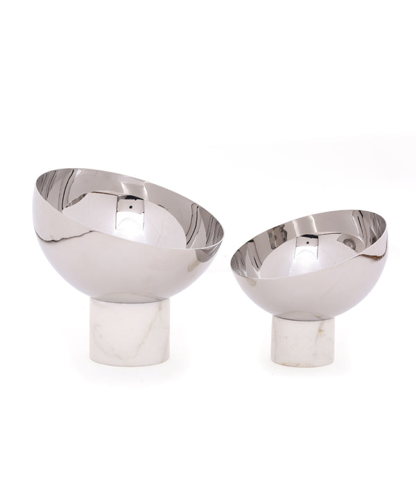 Para Bowls - Natural / Stainless steel and marble - Decor