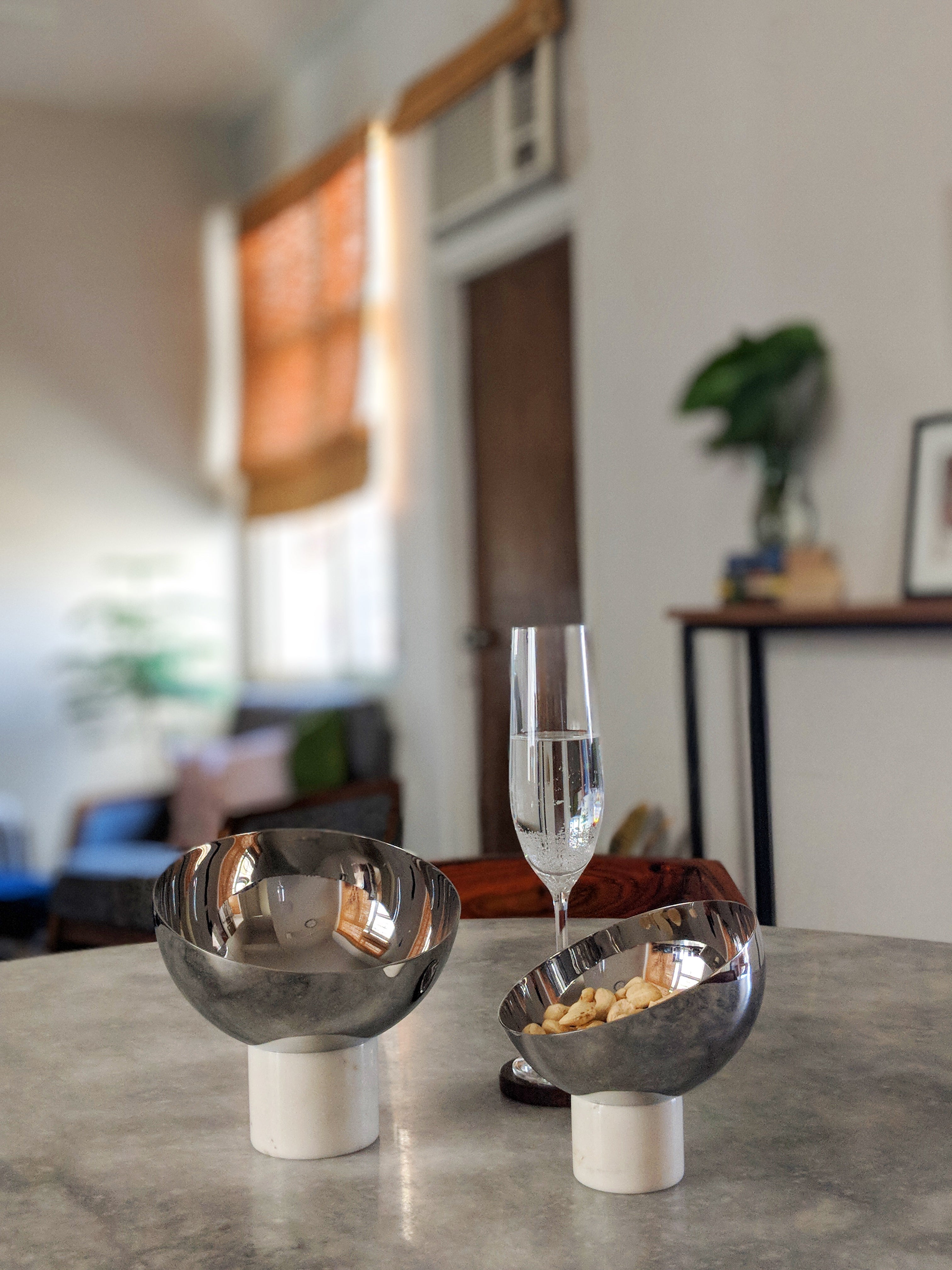 Para Bowls - Natural / Stainless steel and marble - Decor