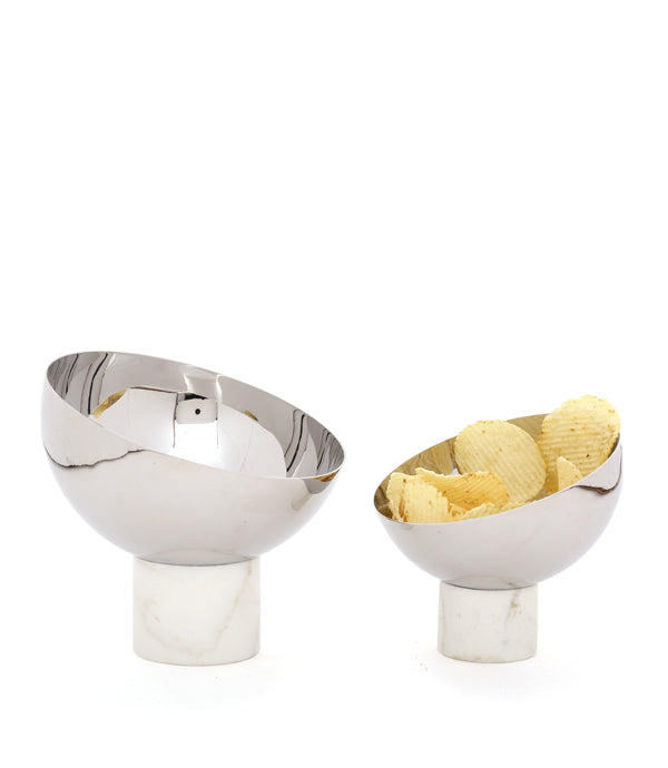 Para Bowls - Natural / Stainless steel and marble - Decor