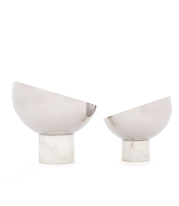 Para Bowls - Natural / Stainless steel and marble - Decor