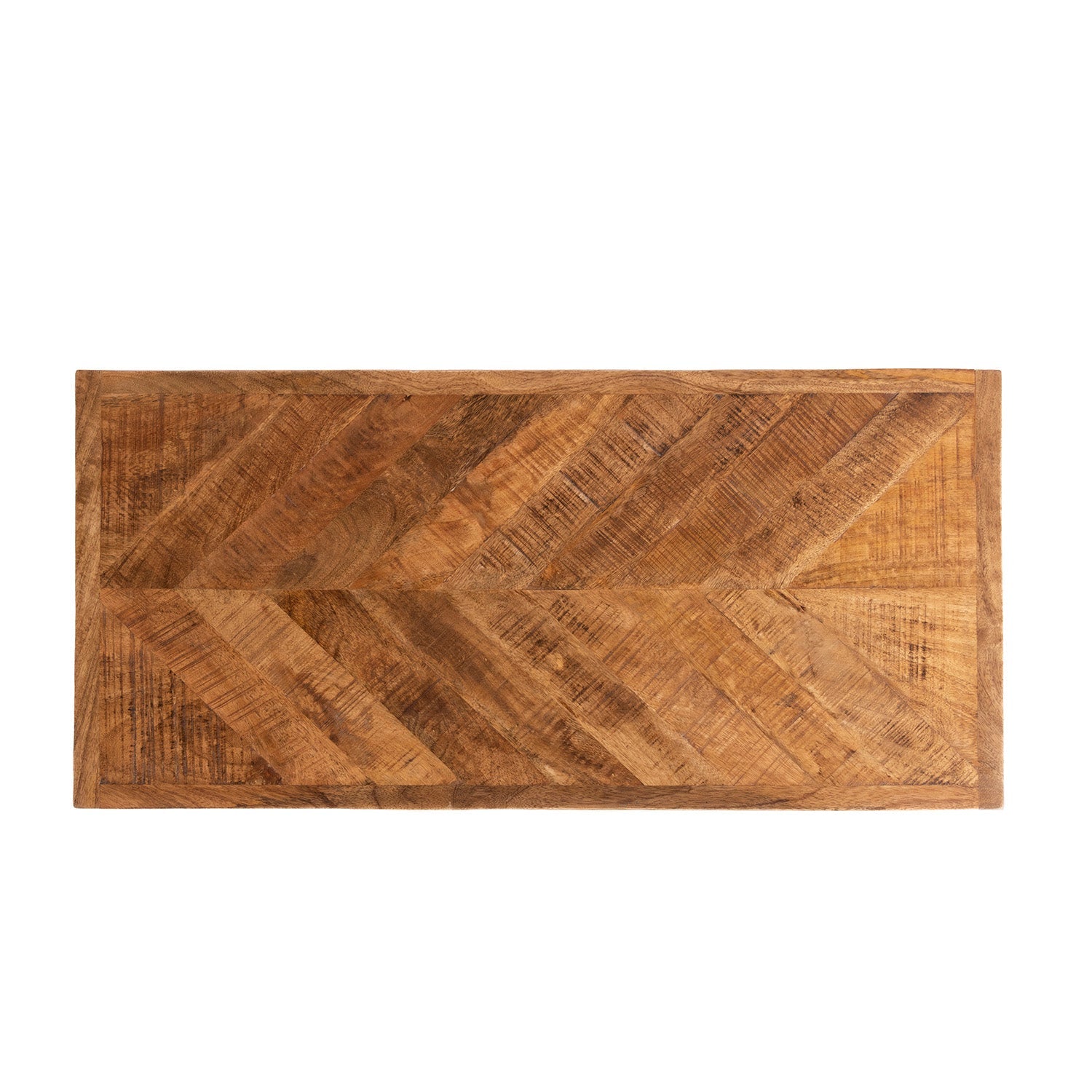 Parquetry Hairpin Coffee Table - Light Walnut / Mango Wood And MS / L:90 x D:45 x H:41 in cm - Indoor Furniture