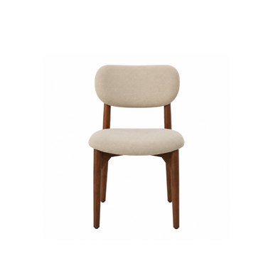 Pebble Dining Chair set of 2 - Upholstered & Acacia wood / Walnut finish / L: 18.5’’ W: 20’’ H: 32’’ SH: 18’’ - Dining