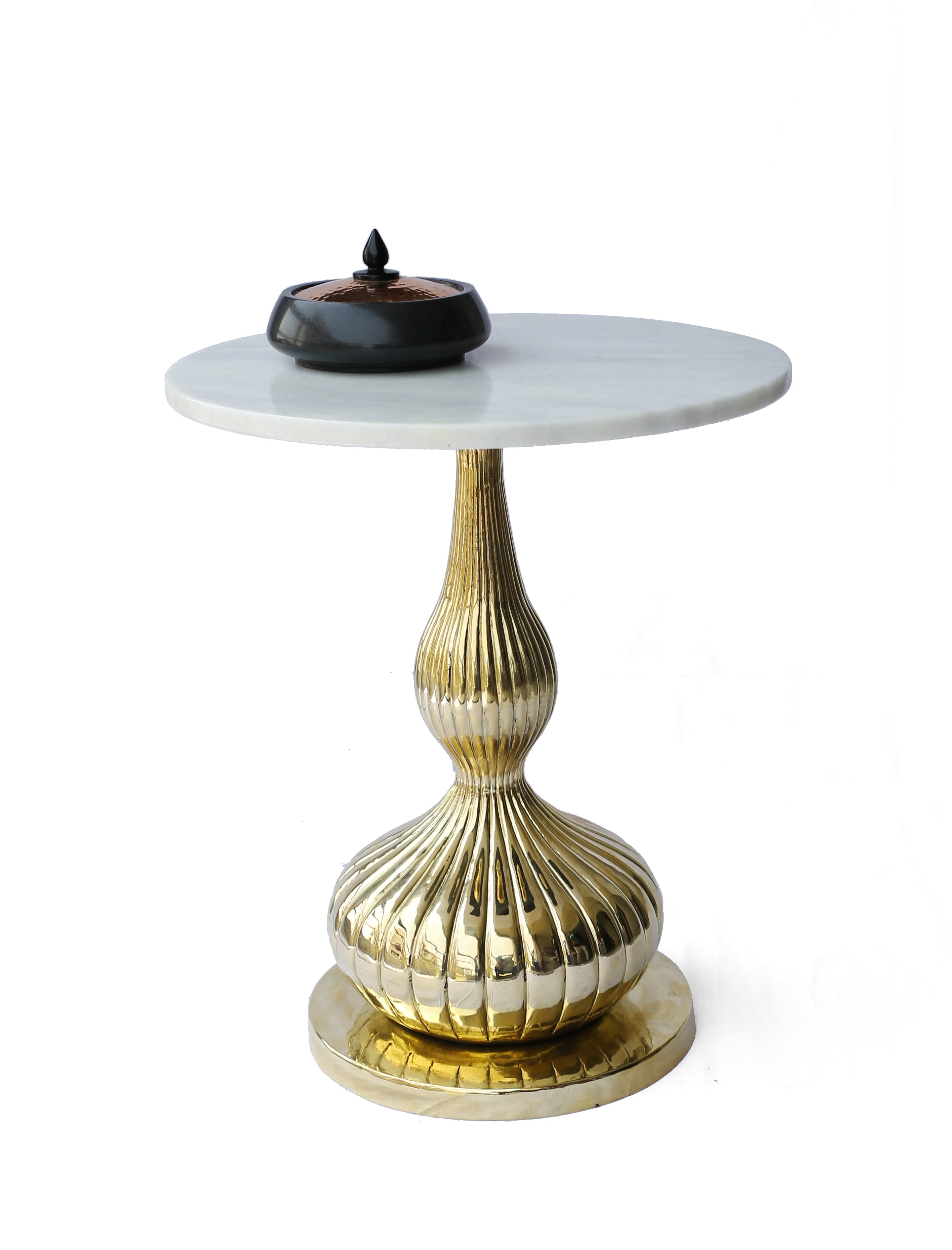 Peg Table - Brass - Gold / Marble and brass - Indoor Furniture