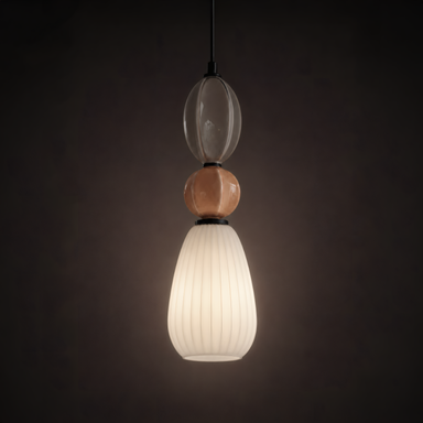 Perla Pendant Lamp - Ceramic & Glass - Lighting