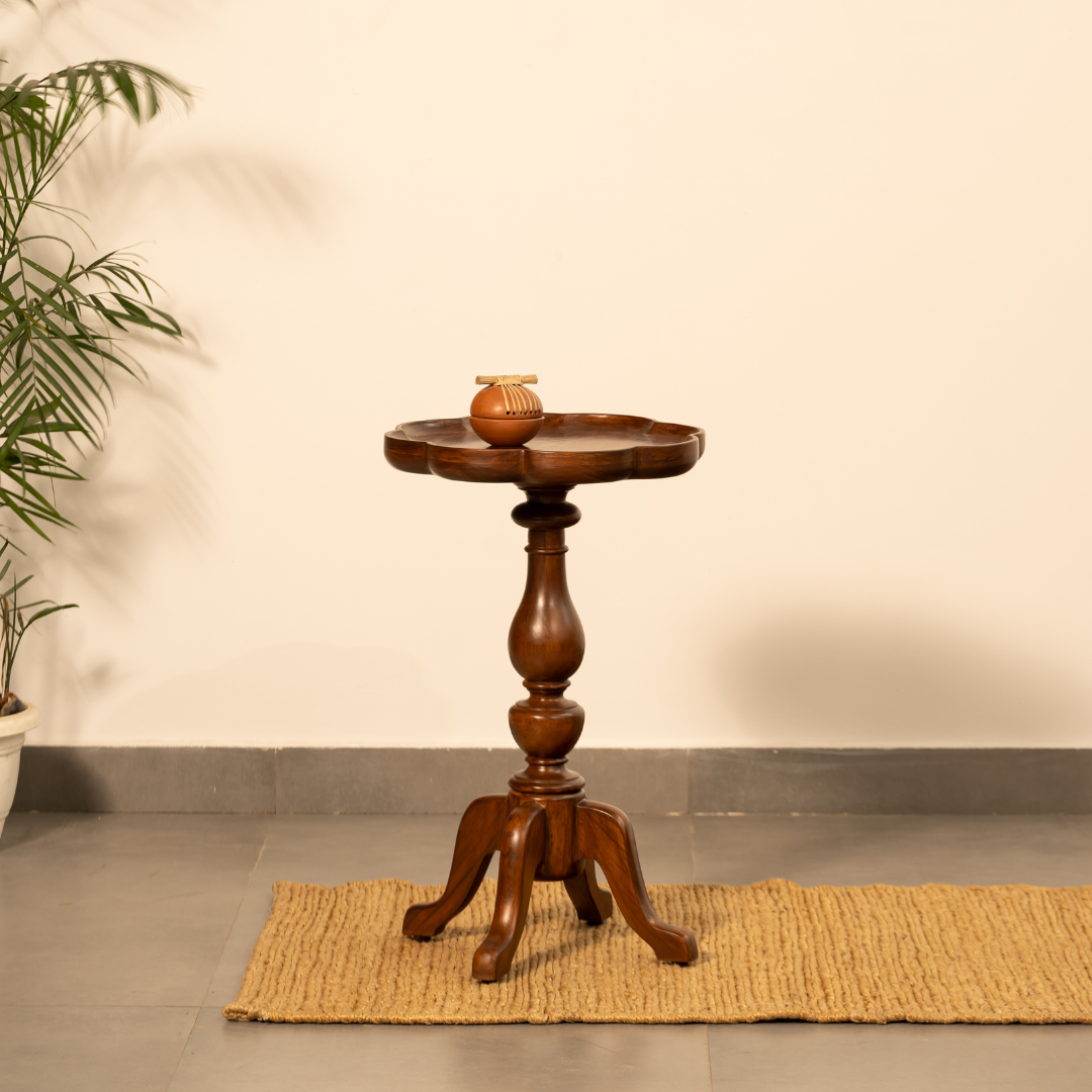 Petari End Table - Teak / Teakwood / D: 16’’ H: 25.5’’ - Furniture