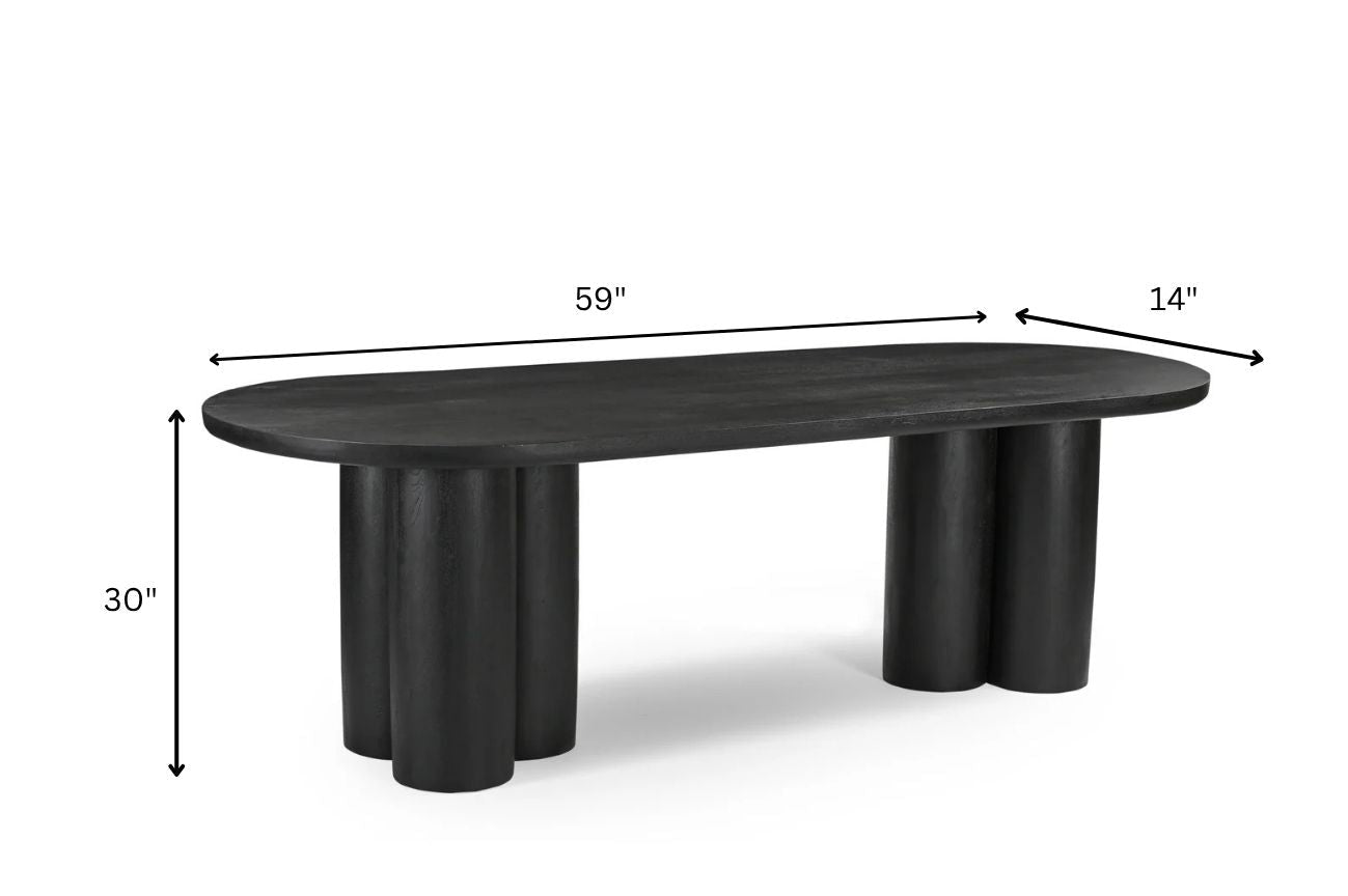 Petra Console Table - Black / Mango Wood / L: 149.86 x W: 35.56 x H: 76.20 cms - Indoor Furiture