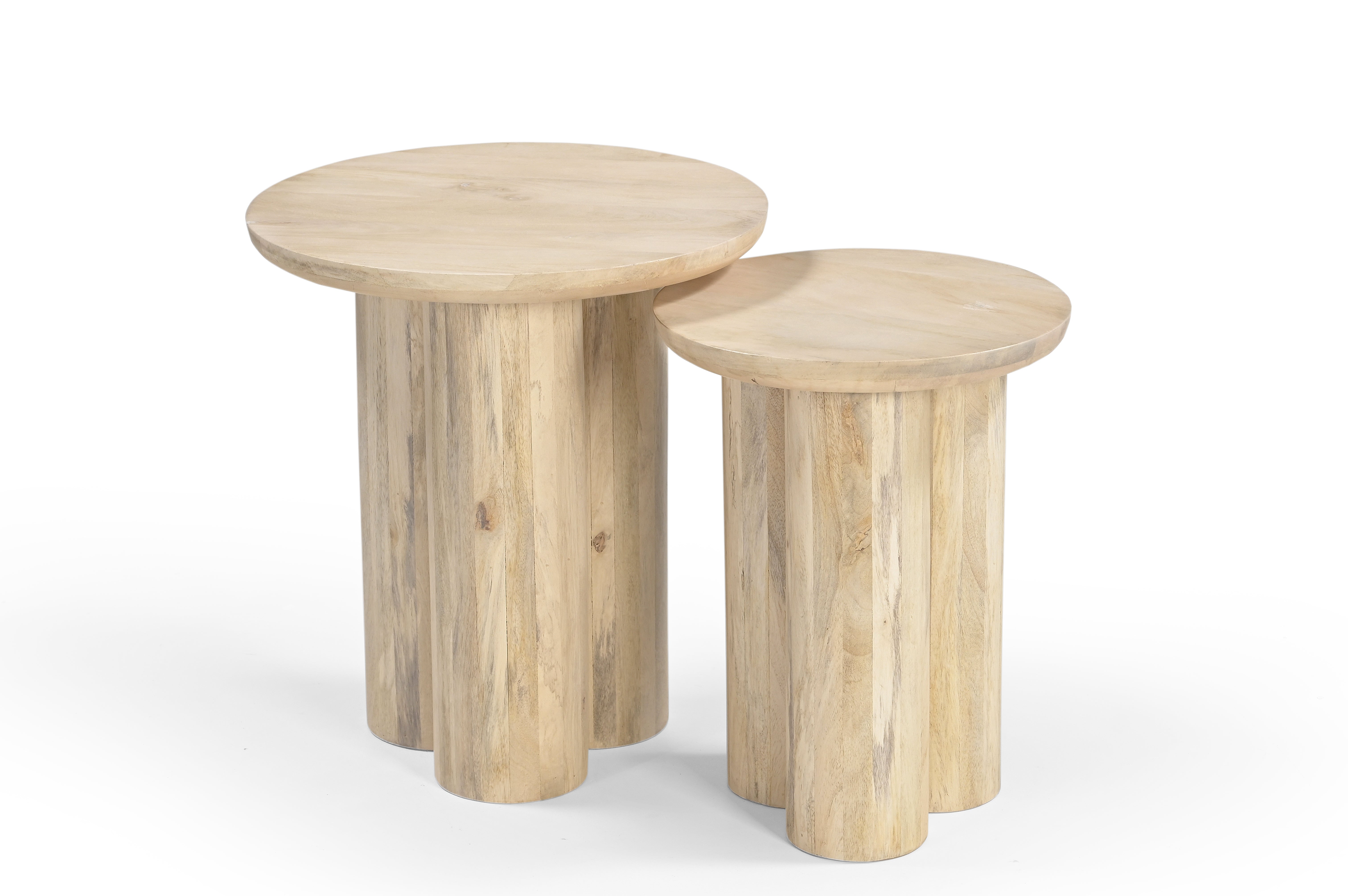 Petra Nesting Side Table - Natural / Mango Wood / Set of 2 - Indoor Furniture