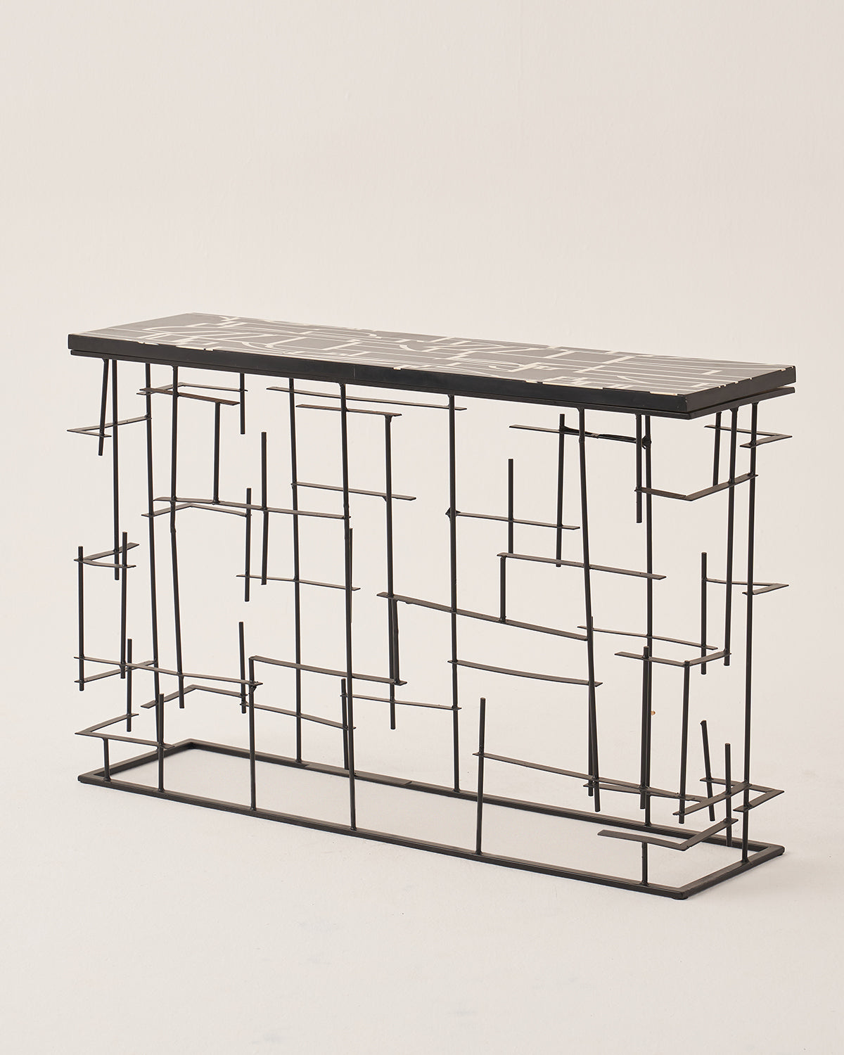 Pica Console - Black / Metal / 121L X 32W X 78H In Cms - Indoor Furniture