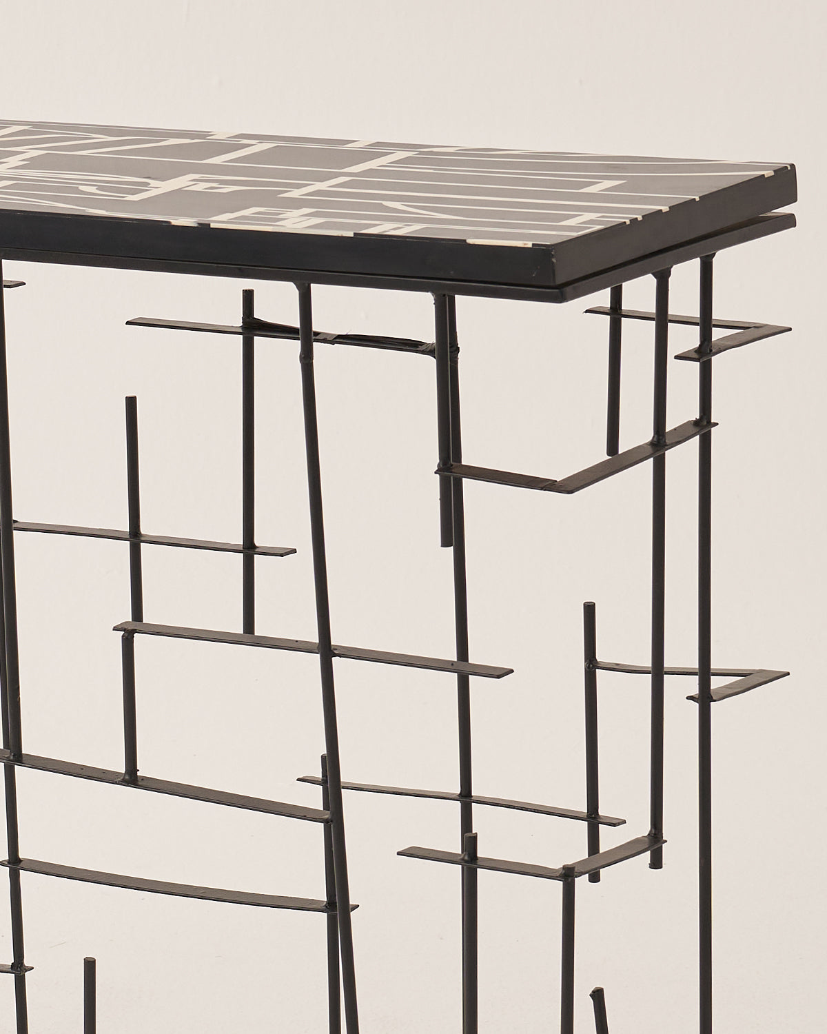 Pica Console - Black / Metal / 121L X 32W X 78H In Cms - Indoor Furniture