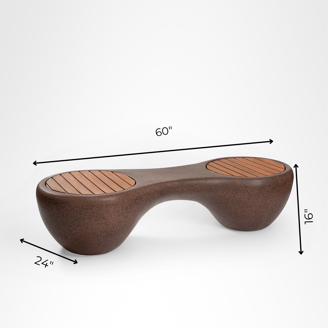 Pod Bench - W: 60’’ D: 24’’ H: 16’’ / Brown / FRP