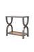 Polar Stroke Teak Wood Console Table - Grey / Teakwood, cane and glass / L: 25’’ W: 12’’ H: 30’’ - Furniture