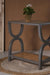 Polar Stroke Teak Wood Console Table - Grey / Teakwood, cane and glass / L: 25’’ W: 12’’ H: 30’’ - Furniture