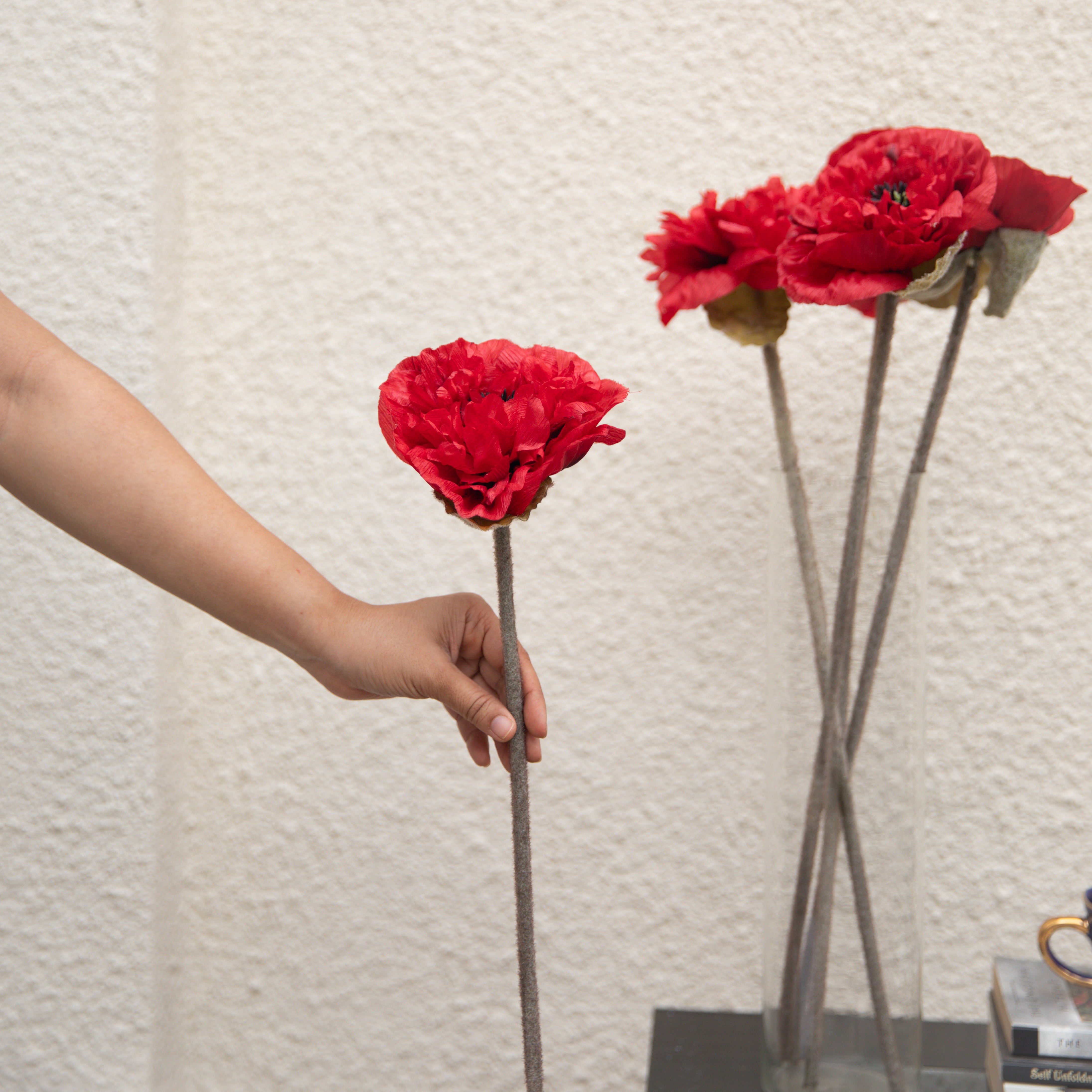 Artificial Flower: Red Poppy