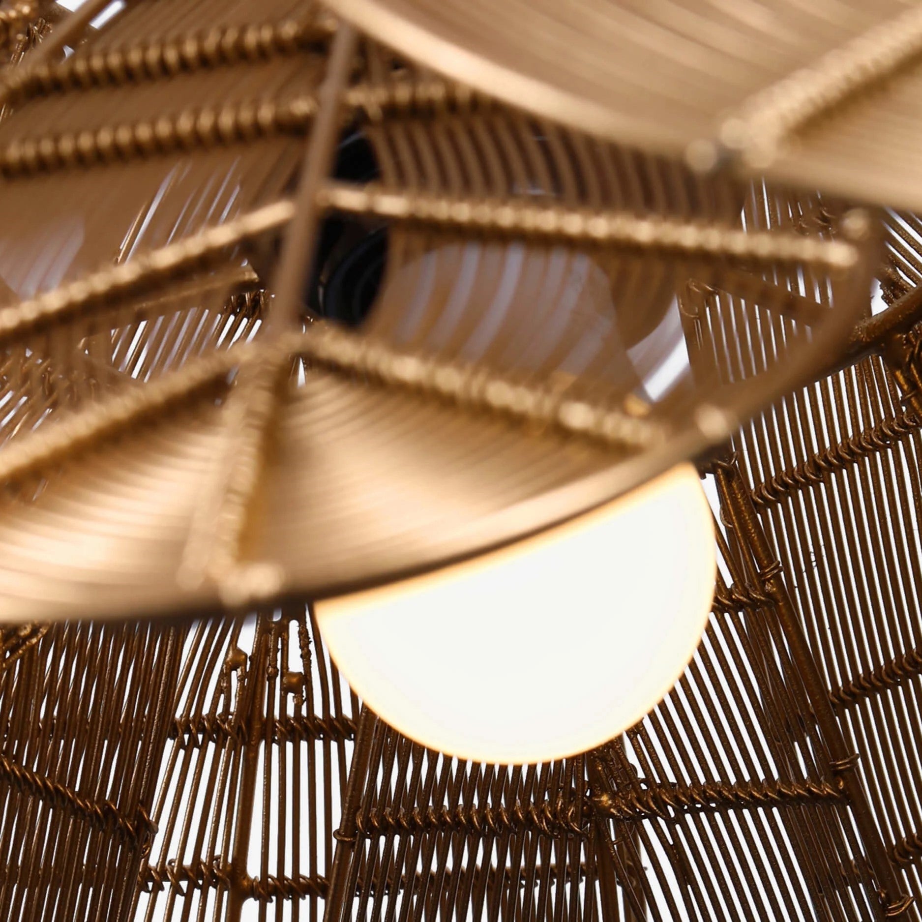 Prerit Hanging Lamp - Gold / 50cm L x 50cm D x 22cm H / Mild Steel - Lighting