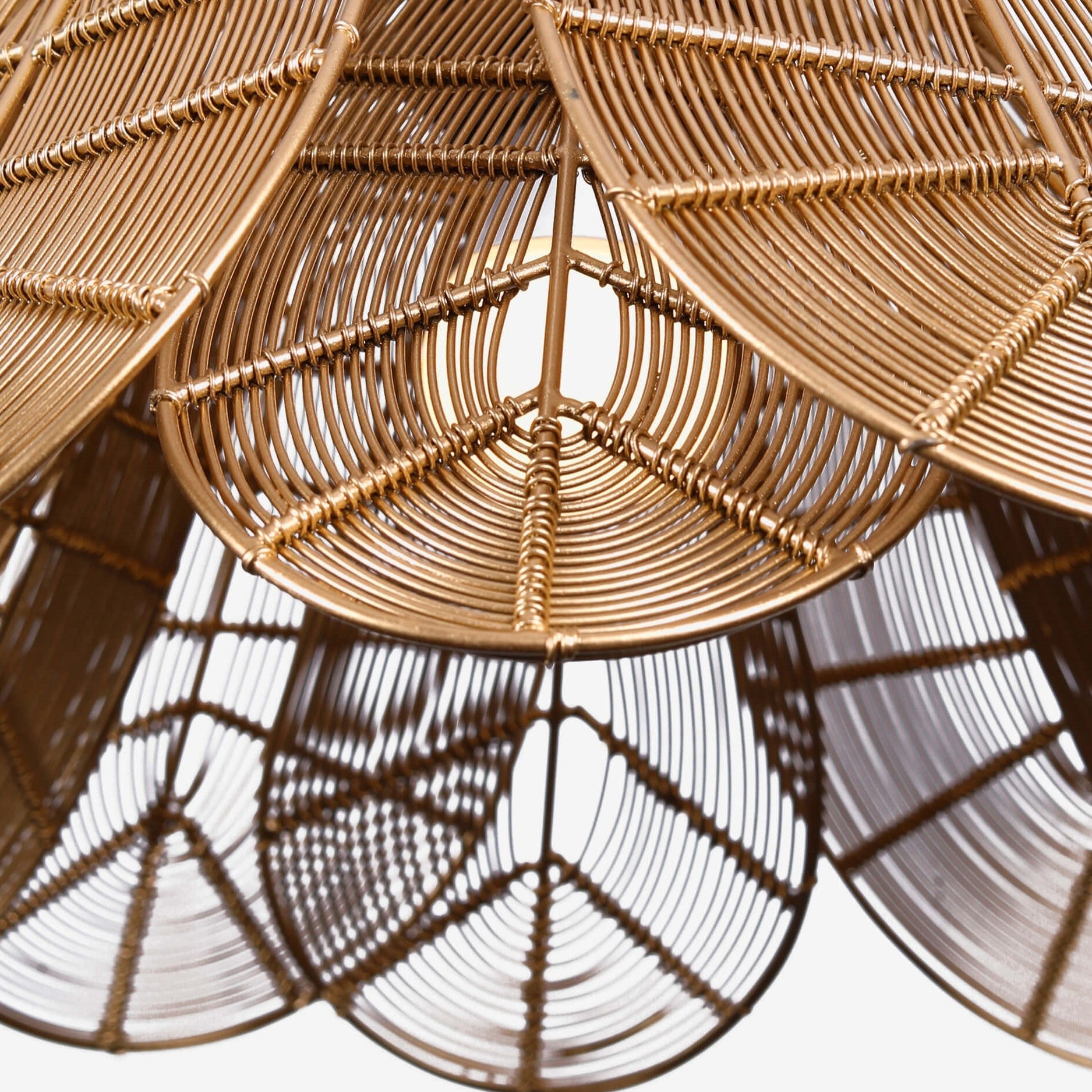 Prerit Hanging Lamp - Gold / 50cm L x 50cm D x 22cm H / Mild Steel - Lighting