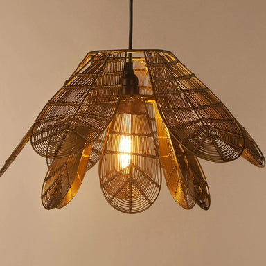 Prerit Hanging Lamp - Gold / 50cm L x 50cm D x 22cm H / Mild Steel - Lighting