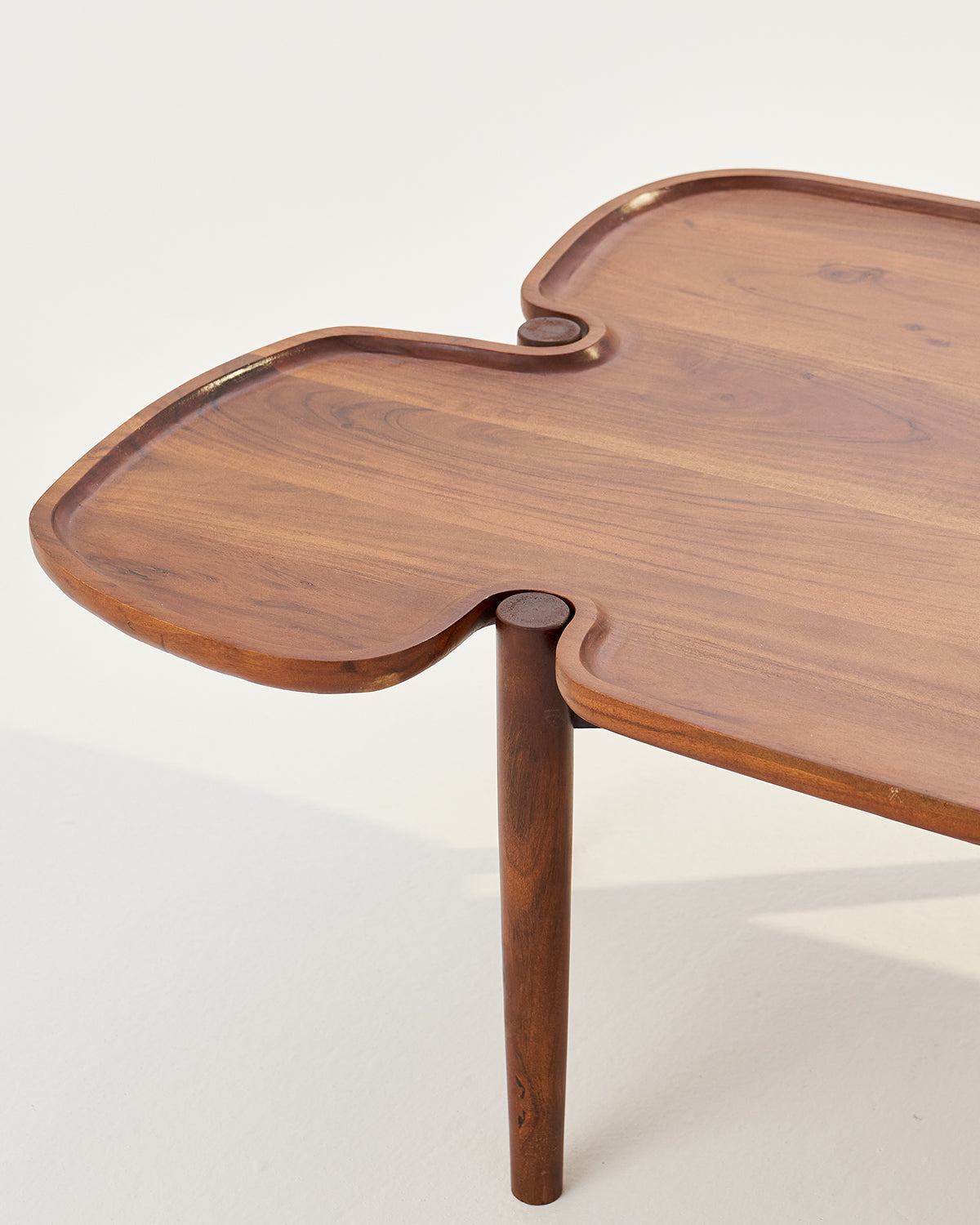 Puzzle - Set of 2 - Honey / Acacia Wood / Large:146L X 77W X 43H and Small:48L X 48W X 46H In Cms - Indoor Furniture