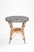 Q Popsicle Cane Table - Dia: 25’’ H: 25’’ / Black and White / Cane Frame and PVC Weaving - Outdoor Furniture