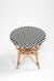 Q Popsicle Cane Table - Dia: 25’’ H: 25’’ / Black and White / Cane Frame and PVC Weaving - Outdoor Furniture