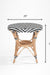 QV Popsicle Cane Table and Chairs Set - Dia: 25’’ H: 25’’ Chair- W: 17’’ D: 18’’ H: 38’’ SH: 19’’ / Black and White