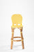 R Popsicle Cane Bar Chair - W: 16’’ D: 16’’ H: 49’’ SH: 30’’ / Yellow and White / Cane Frame and PVC Weaving - Outdoor