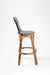 R Popsicle Cane Bar with Swivel - Cane Frame and PVC Weaving / W: 17’’ D: 17’’ H: 42’’ SH: 29’’ / Black and White