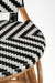 R Popsicle Cane Bar with Swivel - Cane Frame and PVC Weaving / W: 17’’ D: 17’’ H: 42’’ SH: 29’’ / Black and White