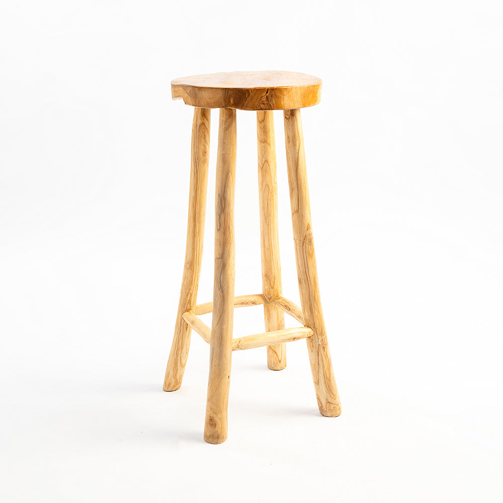 Raft Bar Stool - 35x35x80 In cm / Teak Wood - Outdoor Furniture