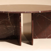 Raio Indian Roso Coffee Table - L:101.6 x W:101.6 x H:40.64 In Cms / Red / Marble - Indoor Furniture