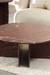 Raio Indian Roso Coffee Table - L:101.6 x W:101.6 x H:40.64 In Cms / Red / Marble - Indoor Furniture