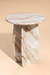 Raio Jupiter Side Table - L:45.72 x W:45.72 x H:55.88 In Cms / Brown / Marble - Indoor Furniture