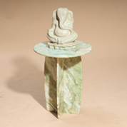 Raio Pista Side Table - L:45.72 x W:45.72 x H:55.88 In Cms / Green / Marble - Indoor Furniture