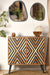 Rake Storage Cabinet - Grey Matt Finish / Plywood and teak wood / L: 32’’ W: 15’’ H: 32’’; Leg Height: 8’’; L: 30’’ W: