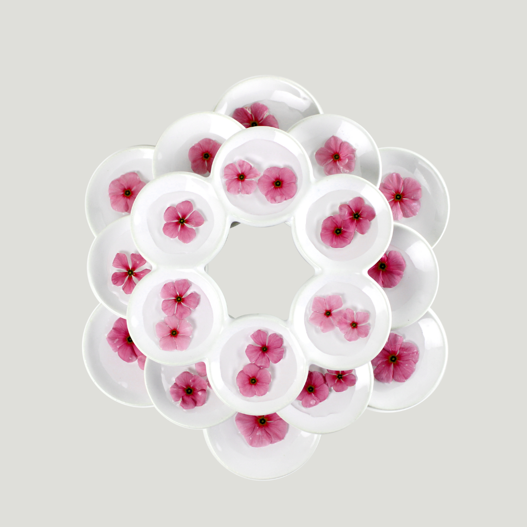 Ramdiya - 390mm x 290mm x21 mm / Ceramic / white gloss ceramic - Décor