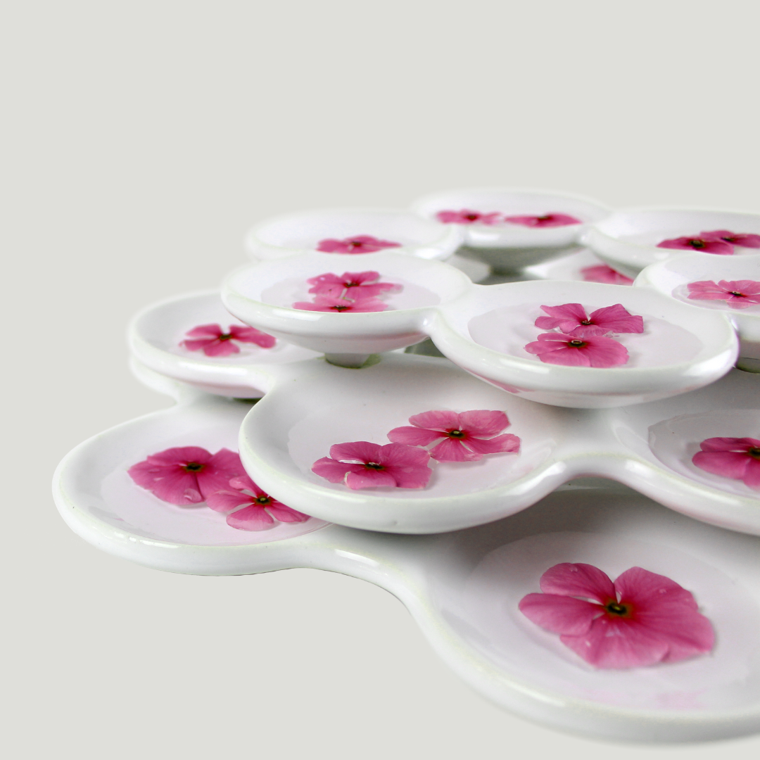 Ramdiya - 390mm x 290mm x21 mm / Ceramic / white gloss ceramic - Décor