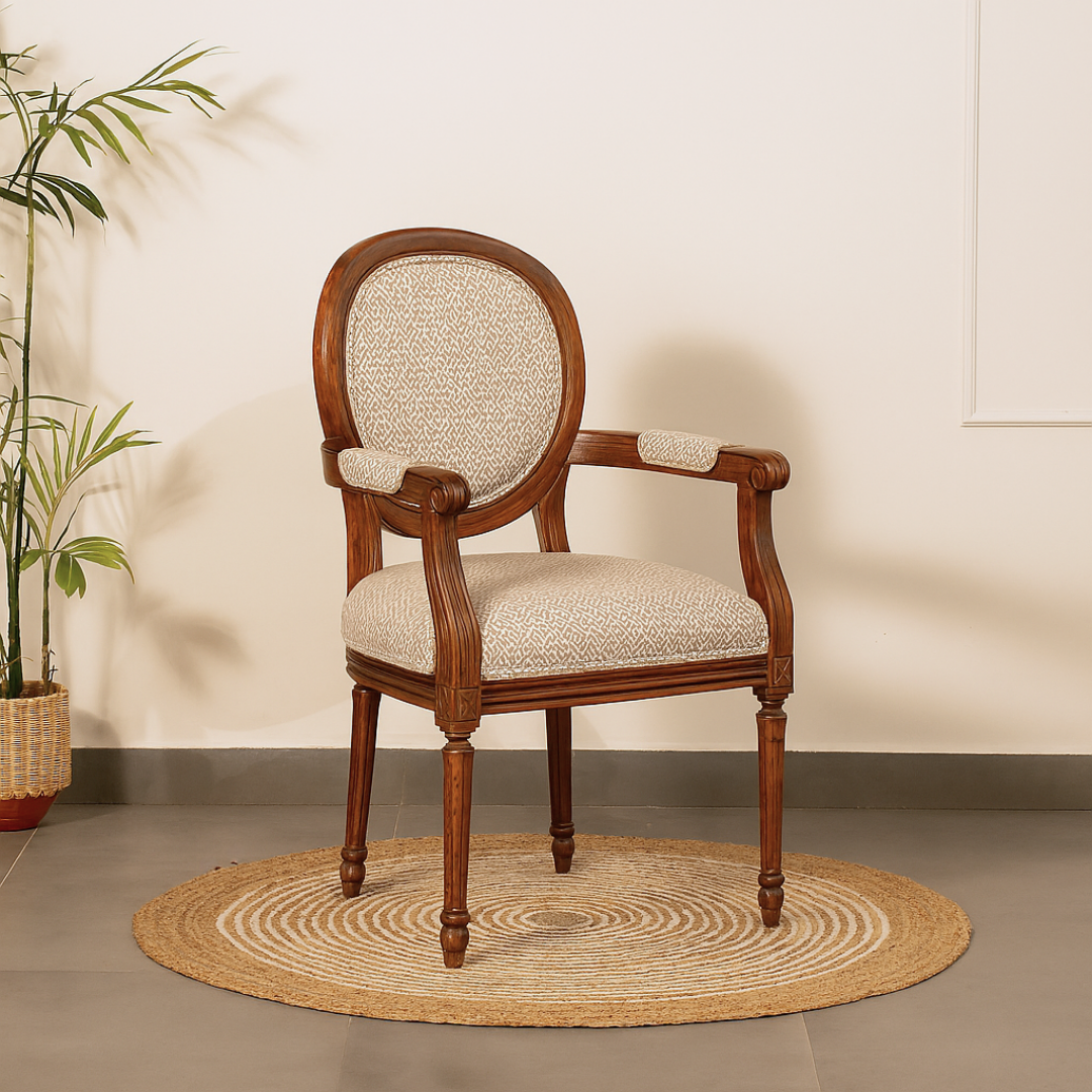 Ramnant Dining Chair - Teak / Teakwood, fabric / L: 23’’ W: 24’’ H: 37’’; Seat Height: 18’’ - Furniture