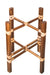 Rattan Tray Utility Table - Brown / Teakwood, cane / L: 18’’ W: 18’’ H: 24’’ - Furniture