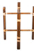 Rattan Tray Utility Table - Brown / Teakwood, cane / L: 18’’ W: 18’’ H: 24’’ - Furniture