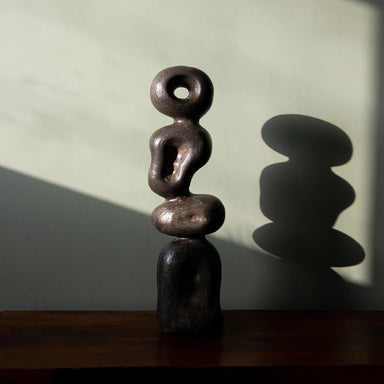 Ren Sculpture Black Small - Black / Fibre Glass / L:23 x W:16 x H:71 In cm - Decor