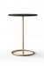 Ring Side Table - L:18’’ x B:18’’ x H:23’’ In Inches / Black Distressed/Charcoal Sheesham Top; Gold PVD Stainless Steel