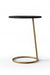 Ring Side Table - L:18’’ x B:18’’ x H:23’’ In Inches / Black Distressed/Charcoal Sheesham Top; Gold PVD Stainless Steel
